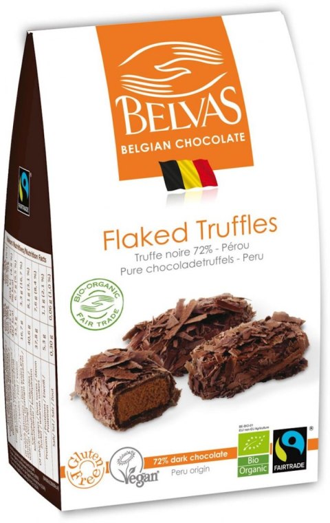 CZEKOLADKI BELGIJSKIE TRUFLE Z GORZKĄ CZEKOLADĄ FAIR TRADE BEZGLUTENOWE BIO 100 g - BELVAS BELVAS (belgijskie czekoladki)