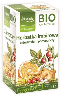 HERBATKA IMBIR - POMARAŃCZA BIO (20 x 1,5 g) 30 g - APOTHEKE APOTHEKE (herbatki dla dzieci, dorosłych, błonnik