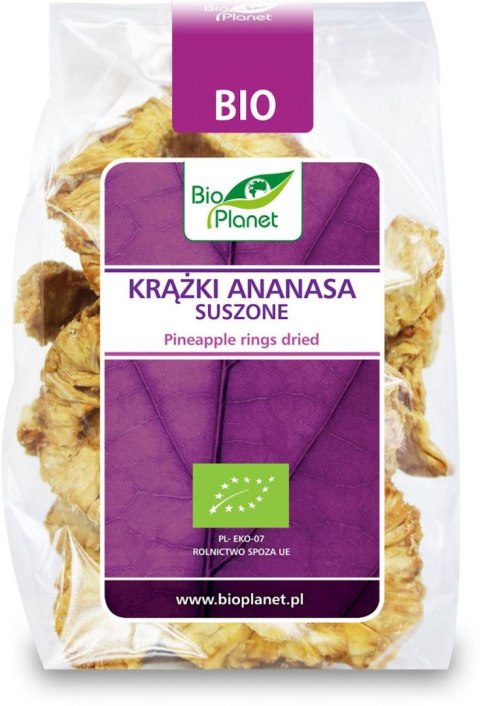 ANANAS SUSZONY KRĄŻKI BIO 100 g - BIO PLANET BIO PLANET - seria FIOLETOWA (owoce suszone)