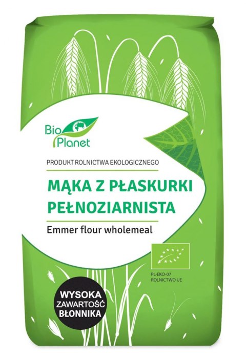 MĄKA Z PŁASKURKI PEŁNOZIARNISTA BIO 500 g - BIO PLANET BIO PLANET - seria MĄKI I SKROBIE