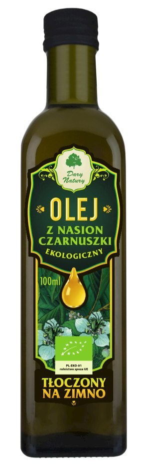 OLEJ Z CZARNUSZKI TŁOCZONY NA ZIMNO BIO 100 ml - DARY NATURY DARY NATURY - inne