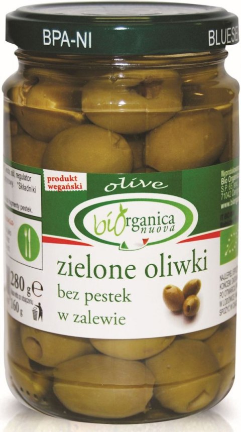 OLIWKI ZIELONE BEZ PESTEK W ZALEWIE BIO 280 g (160 g) (SŁOIK) - BIO ORGANICA ITALIA BIO ORGANICA ITALIA (przetwory warzywne)