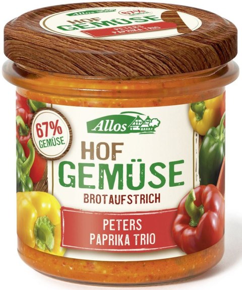 PASTA WARZYWNA Z TRZEMA RODZAJAMI PAPRYKI BEZGLUTENOWA BIO 135 g - ALLOS ALLOS (musy, musli, chałwa, syrop z agawy)