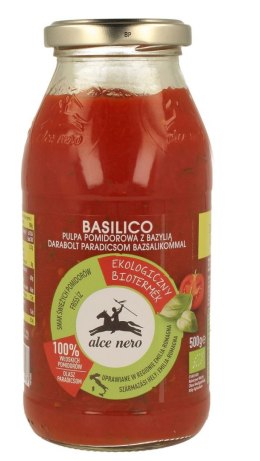 PULPA POMIDOROWA Z BAZYLIĄ BIO 500 g - ALCE NERO ALCE NERO (włoskie produkty)