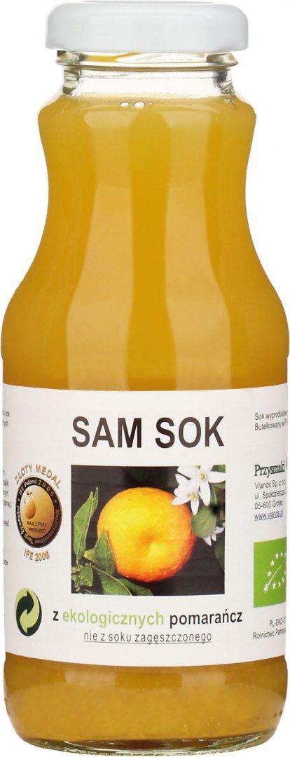 SOK Z POMARAŃCZY NFC BIO 250 ml - VIANDS (SAM SOK) VIANDS (soki, mąka z kasztanów, sól)