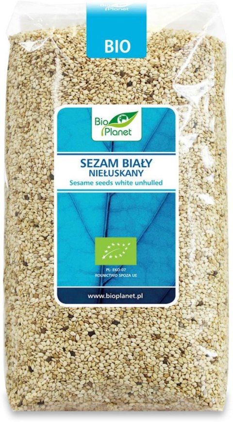 SEZAM BIAŁY NIEŁUSKANY BIO 1 kg - BIO PLANET BIO PLANET - seria NIEBIESKA (ryże, kasze, ziarna)