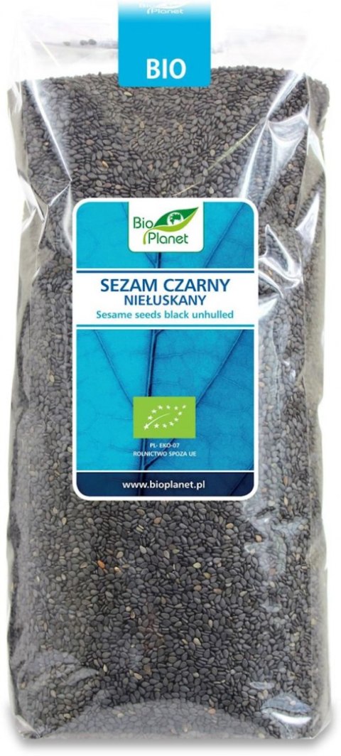 SEZAM CZARNY NIEŁUSKANY BIO 1 kg - BIO PLANET BIO PLANET - seria NIEBIESKA (ryże, kasze, ziarna)