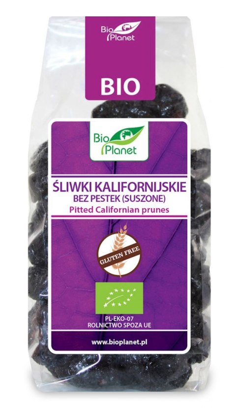 ŚLIWKI KALIFORNIJSKIE SUSZONE BEZGLUTENOWE BIO 200 g - BIO PLANET BIO PLANET - seria FIOLETOWA (owoce suszone)