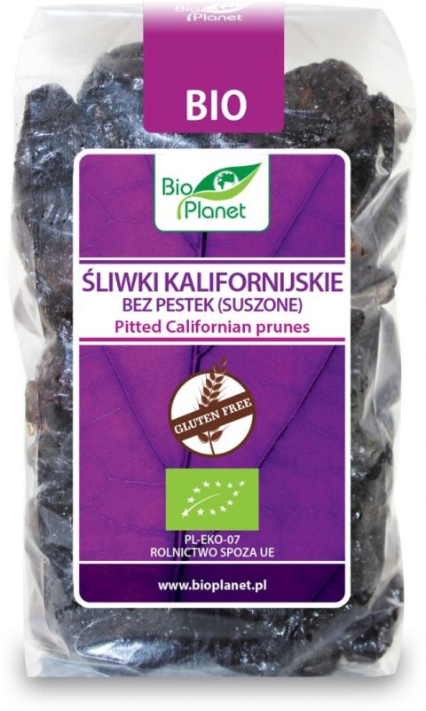 ŚLIWKI KALIFORNIJSKIE SUSZONE BEZGLUTENOWE BIO 400 g - BIO PLANET BIO PLANET - seria FIOLETOWA (owoce suszone)