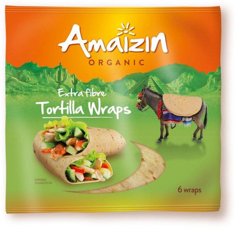 TORTILLA WRAPS Z OTRĘBAMI (ŹRÓDŁO BŁONNIKA POKARMOWEGO) BIO (6 szt.) 240 g - AMAIZIN AMAIZIN (napoje kokosowe, tortilla, chipsy, inne)