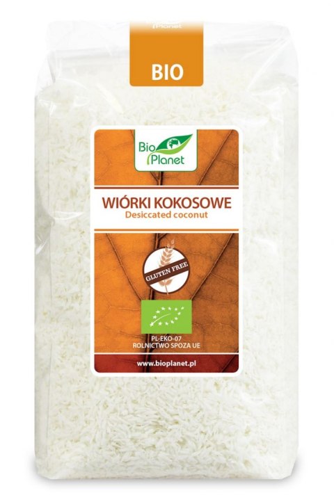 WIÓRKI KOKOSOWE BEZGLUTENOWE BIO 500 g - BIO PLANET BIO PLANET - seria BRĄZOWA (orzechy i pestki)