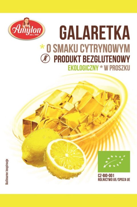 GALARETKA Z AGAREM O SMAKU CYTRYNOWYM BEZGLUTENOWA BIO 40 g - AMYLON AMYLON (budynie, galaretki,kisiele,cukry, skrobie