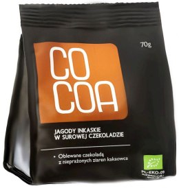 JAGODY INKASKIE W SUROWEJ CZEKOLADZIE BIO 70 g - COCOA COCOA (czekolady i bakalie w surowej czekoladzie)