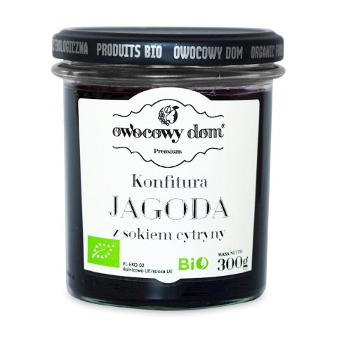 KONFITURA JAGODA Z SOKIEM Z CYTRYNY BIO 300 g - OWOCOWY DOM OWOCOWY DOM (konfitury, dżemy)