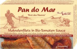MAKRELA FILETY W BIO SOSIE POMIDOROWYM 120 g (90 g) - PAN DO MAR PAN DO MAR (rybołówstwo zrównoważone)