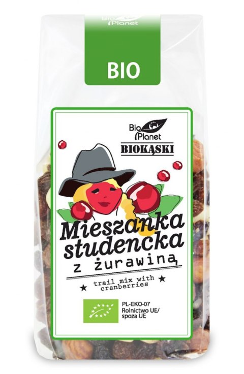 MIESZANKA STUDENCKA Z ŻURAWINĄ BIO 150 g - BIO PLANET BIO PLANET - seria PRZEKĄSKI