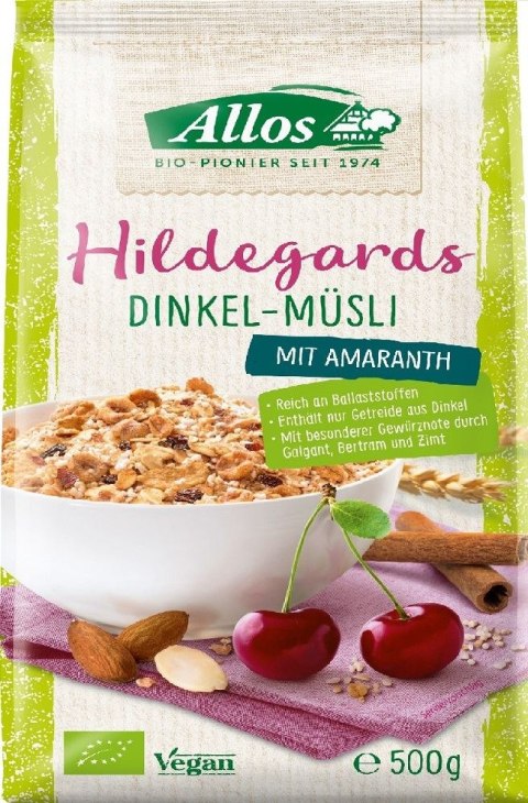 MUSLI ORKISZOWE ŚW. HILDEGARDY BIO 500 g - ALLOS ALLOS (musy, musli, chałwa, syrop z agawy)