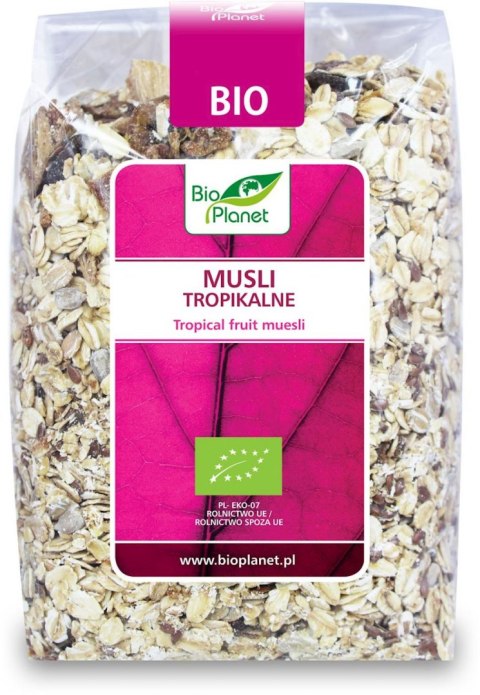 MUSLI TROPIKALNE BIO 300 g - BIO PLANET BIO PLANET - seria RÓŻOWA (płatki, otręby, musli)