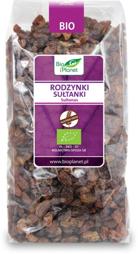 RODZYNKI SUŁTANKI BEZGLUTENOWE BIO 1 kg - BIO PLANET BIO PLANET - seria FIOLETOWA (owoce suszone)