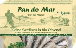 SARDYNKI EUROPEJSKIE W BIO OLIWIE Z OLIWEK EXTRA VIRGIN 120 g (90 g) - PAN DO MAR PAN DO MAR (rybołówstwo zrównoważone)