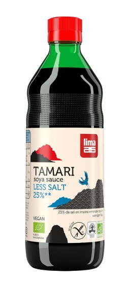 SOS SOJOWY TAMARI 25 % MNIEJ SOLI BEZGLUTENOWY BIO 500 ml - LIMA LIMA (sosy sojowe, kawy zbożowe)