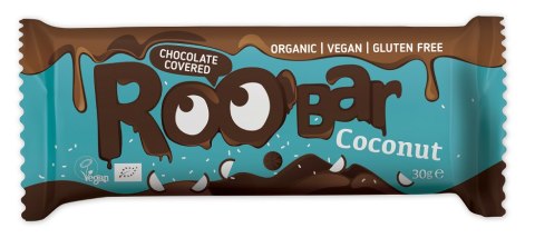 BATON KOKOSOWY W POLEWIE Z GORZKIEJ CZEKOLADY BEZGLUTENOWY BIO 30 g - ROOBAR ROOBAR (batony, batony proteinowe)