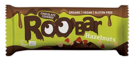 BATON Z ORZECHAMI LASKOWYMI W POLEWIE Z GORZKIEJ CZEKOLADY BEZGLUTENOWY BIO 30 g - ROOBAR ROOBAR (batony, batony proteinowe)