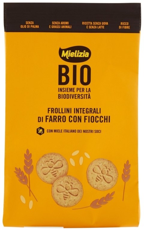 CIASTKA FROLLINI ORKISZOWE PEŁNOZIARNISTE BIO 300 g - MIELIZIA MIELIZIA (miody,ciastka,batoniki, musy)