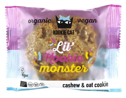 CIASTKO WEGAŃSKIE Z KOLOROWYMI DRAŻETKAMI CZEKOLADOWYMI I WANILIĄ BEZGLUTENOWE BIO 50 g - KOOKIE CAT KOOKIE CAT (ciastka)