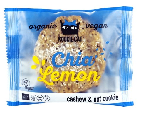 CIASTKO WEGAŃSKIE Z NASIONAMI CHIA O SMAKU CYTRYNOWYM BEZGLUTENOWE BIO 50 g - KOOKIE CAT KOOKIE CAT (ciastka)