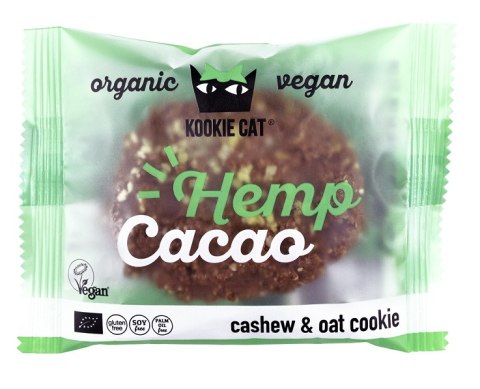 CIASTKO WEGAŃSKIE Z NASIONAMI KONOPI I KAKAO BEZGLUTENOWE BIO 50 g - KOOKIE CAT KOOKIE CAT (ciastka)