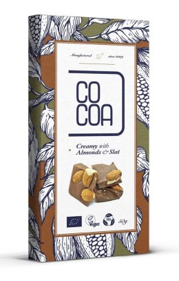 CZEKOLADA CREAMY Z MIGDAŁAMI I SOLĄ BIO 50 g - COCOA COCOA (czekolady i bakalie w surowej czekoladzie)