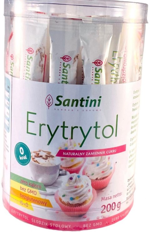 ERYTRYTOL W SASZETKACH BEZGLUTENOWY (40 x 5 g) 200 g - SANTINI SANTINI (ksylitol, gumy do żucia SPRY)