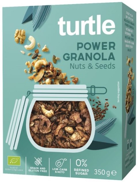 GRANOLA ORZECHY - NASIONA BEZGLUTENOWA BIO 350 g - TURTLE TURTLE (owsianki, płatki)