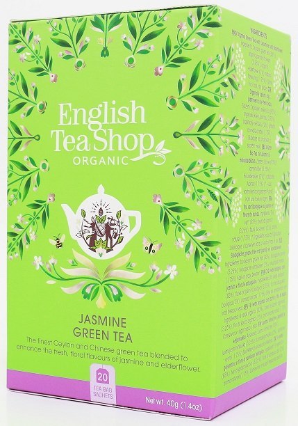 HERBATA ZIELONA Z JAŚMINEM I DZIKIM BZEM BIO (20 x 2 g) 40 g - ENGLISH TEA SHOP ORGANIC ENGLISH TEA SHOP ORGANIC (herbaty)