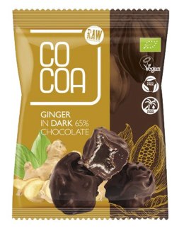 IMBIR KANDYZOWANY W CIEMNEJ CZEKOLADZIE 65 % BIO 70 g - COCOA COCOA (czekolady i bakalie w surowej czekoladzie)