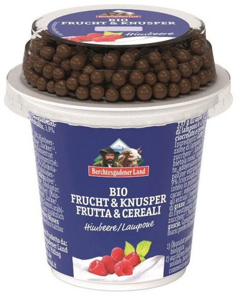 JOGURT MALINOWY Z KULKAMI CZEKOLADOWYMI BIO 150 g - BERCHTESGADENER LAND BERCHTESGADENER LAND (nabiał z mleka krowiego)