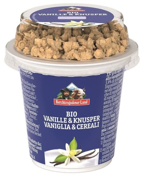 JOGURT WANILIOWY Z CHRUPIĄCYM MUSLI BIO 150 g - BERCHTESGADENER LAND BERCHTESGADENER LAND (nabiał)