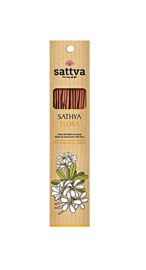 KADZIDŁO INDYJSKIE SATHYA FLORA (15 szt.) 30 g - SATTVA (WELLNESS) SATTVA (kadzidła, kosmetyki)