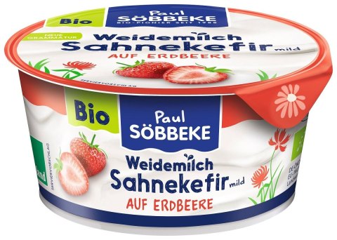 KEFIR KREMOWY Z TRUSKAWKAMI BIO 150 g - SOBBEKE SOBBEKE (nabiał)