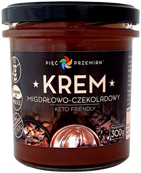 KREM MIGDAŁOWO - CZEKOLADOWY BEZ DODATKU CUKRÓW BEZGLUTENOWY KETO 300 g - PIĘĆ PRZEMIAN PIĘĆ PRZEMIAN (produkty spożywcze)