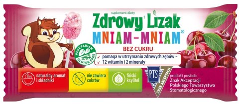 LIZAK O SMAKU MUSUJĄCEJ WIŚNI NA ODPORNOŚĆ BEZGLUTENOWY 6 g - MNIAM MNIAM STARPHARMA MNIAM MNIAM STARPHARMA (lizaki)