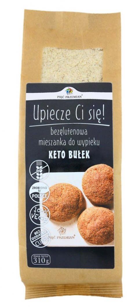 MIESZANKA DO WYPIEKU BUŁEK BEZ DODATKU CUKRÓW BEZGLUTENOWA KETO 310 g - PIĘĆ PRZEMIAN PIĘĆ PRZEMIAN (produkty spożywcze)