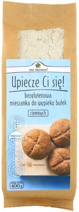 MIESZANKA DO WYPIEKU BUŁEK CIEMNYCH BEZ DODATKU CUKRÓW BEZGLUTENOWA 400 g - PIĘĆ PRZEMIAN PIĘĆ PRZEMIAN (produkty spożywcze)