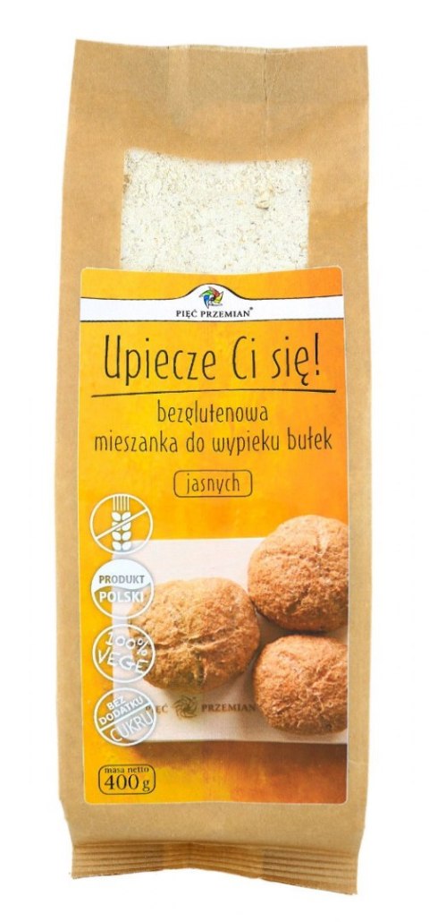 MIESZANKA DO WYPIEKU BUŁEK JASNYCH BEZ DODATKU CUKRÓW BEZGLUTENOWA 400 g - PIĘĆ PRZEMIAN PIĘĆ PRZEMIAN (produkty spożywcze)