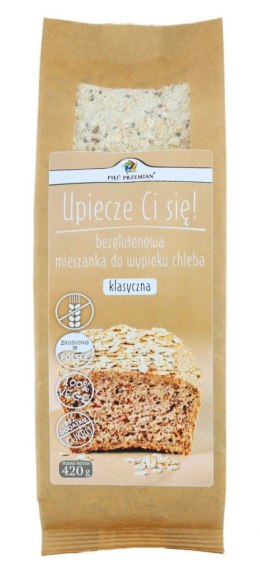 MIESZANKA DO WYPIEKU CHLEBA KLASYCZNA BEZ DODATKU CUKRÓW BEZGLUTENOWA 420 g - PIĘĆ PRZEMIAN PIĘĆ PRZEMIAN (produkty spożywcze)