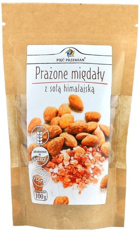 MIGDAŁY PRAŻONE Z SOLĄ KŁODAWSKĄ BEZGLUTENOWE 100 g - PIĘĆ PRZEMIAN PIĘĆ PRZEMIAN (produkty spożywcze)