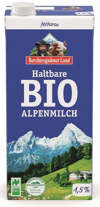 MLEKO ALPEJSKIE UHT (min. 1,5 % TŁUSZCZU) BIO 1 L - BERCHTESGADENER LAND BERCHTESGADENER LAND (nabiał)