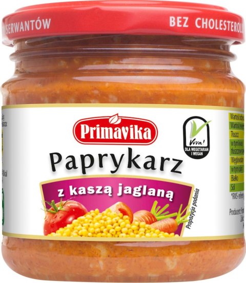 PAPRYKARZ WEGAŃSKI Z KASZĄ JAGLANĄ BEZGLUTENOWY 160 g - PRIMAVIKA PRIMAVIKA (przetwory i pasty vege)