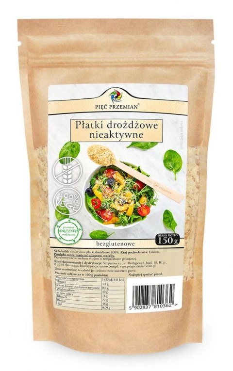 PŁATKI DROŻDŻOWE NIEAKTYWNE BEZGLUTENOWE 150 g - PIĘĆ PRZEMIAN PIĘĆ PRZEMIAN (produkty spożywcze)